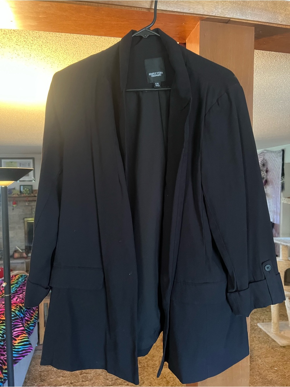 Vera Wang Boutique Black Open-Front Blazer Jacket - Women's
